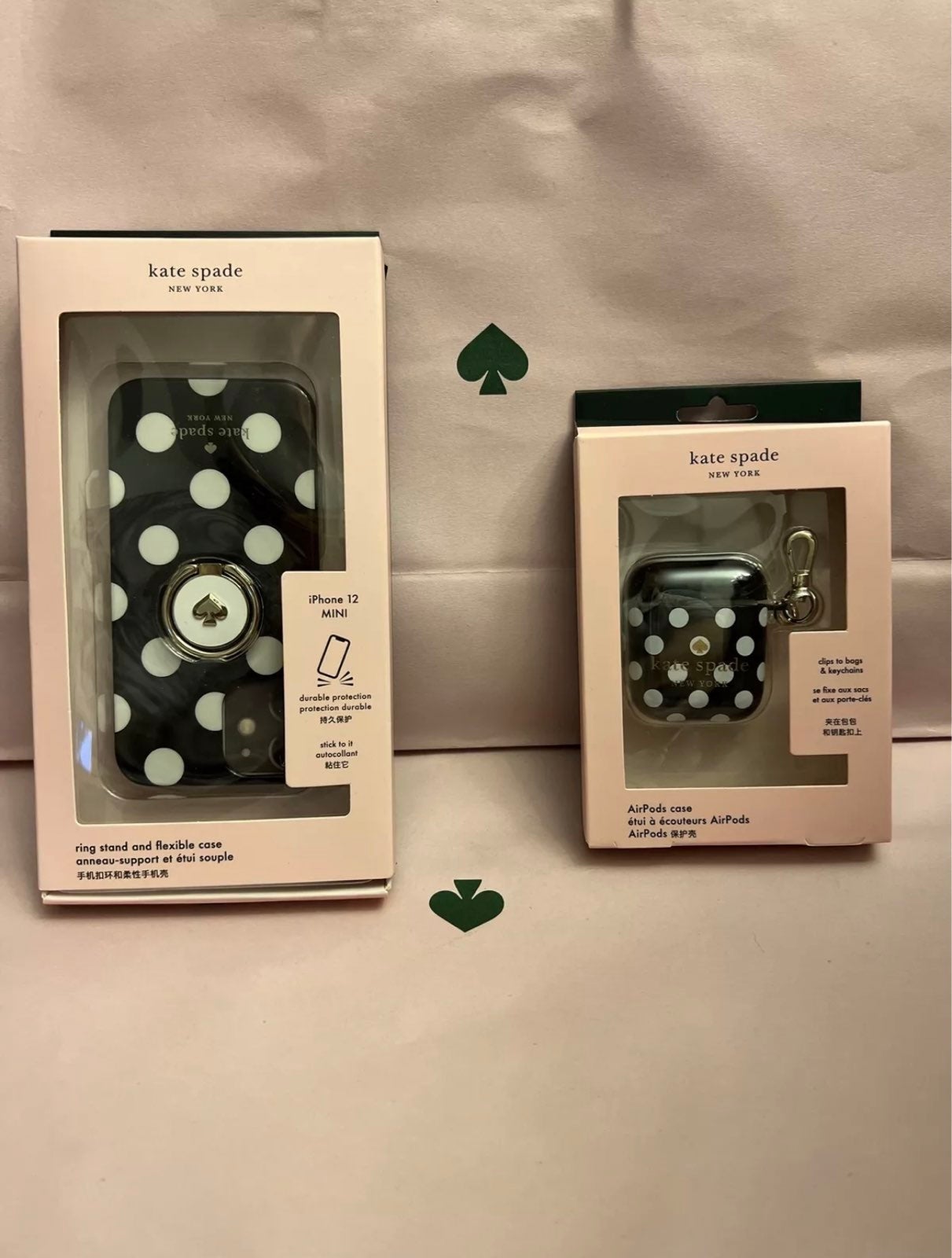 Kate Spade iphone 11 pro polka set with airpod case