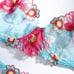 Colorful Lace Lingerie Set Blue