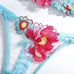 Colorful Lace Lingerie Set Blue