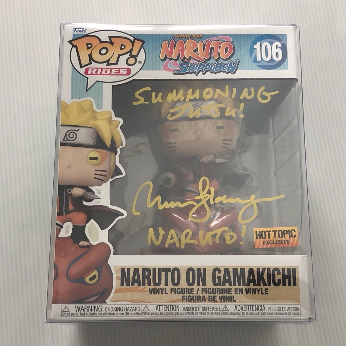 Funko Pop Naruto on Gamakichi signed by Maile Flanagan