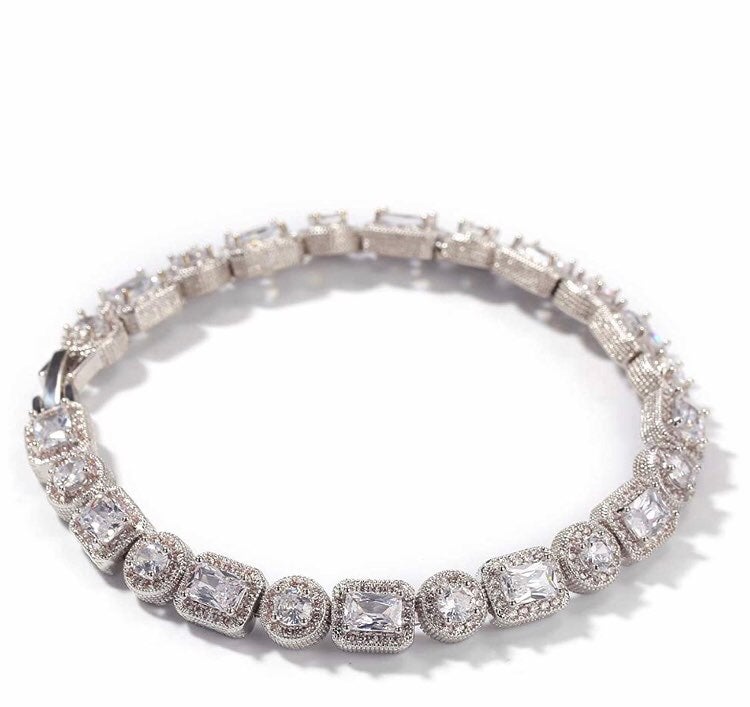 Round and Baguette Cut Bracelet