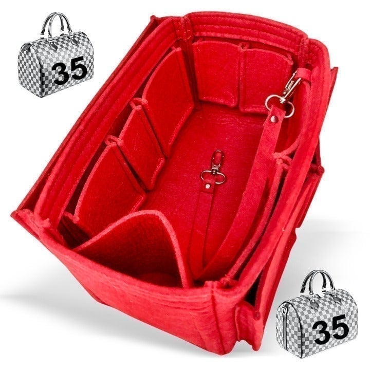 AlgorithmBags® for LV Speedy 35 Organizer Insert Shaper Liner Stabliz Cherry Red