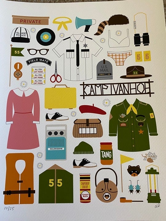 Emily Dumas Dear Sam, Dear Suzy 11 x 14 limited x/25 Wes Anderson Moonrise