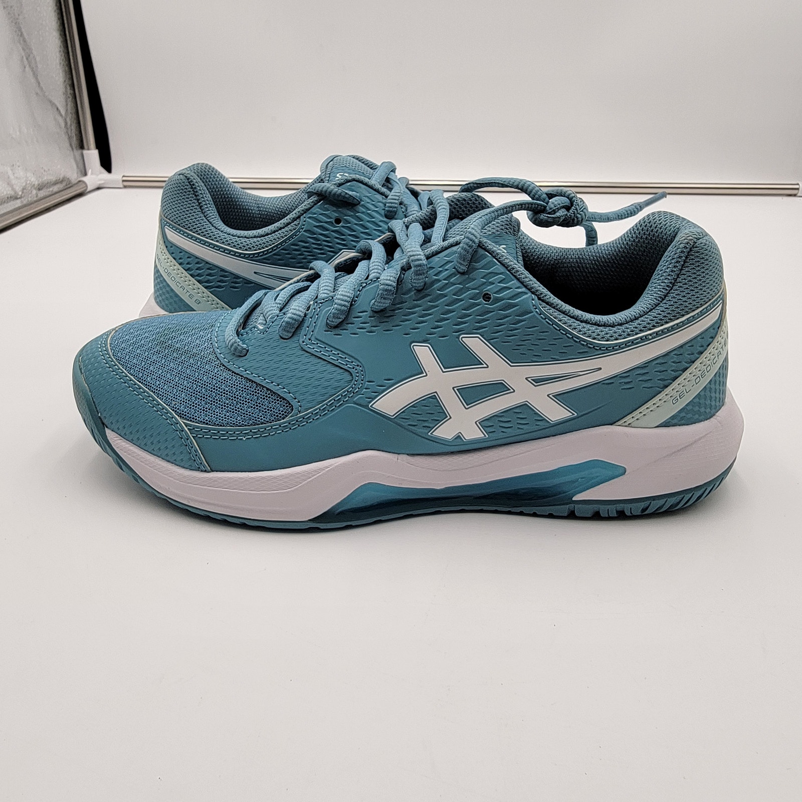 Asics Gel-Dedicate 8 Blue/Gray Womens Sz 7.5D Wide 1042A235-400