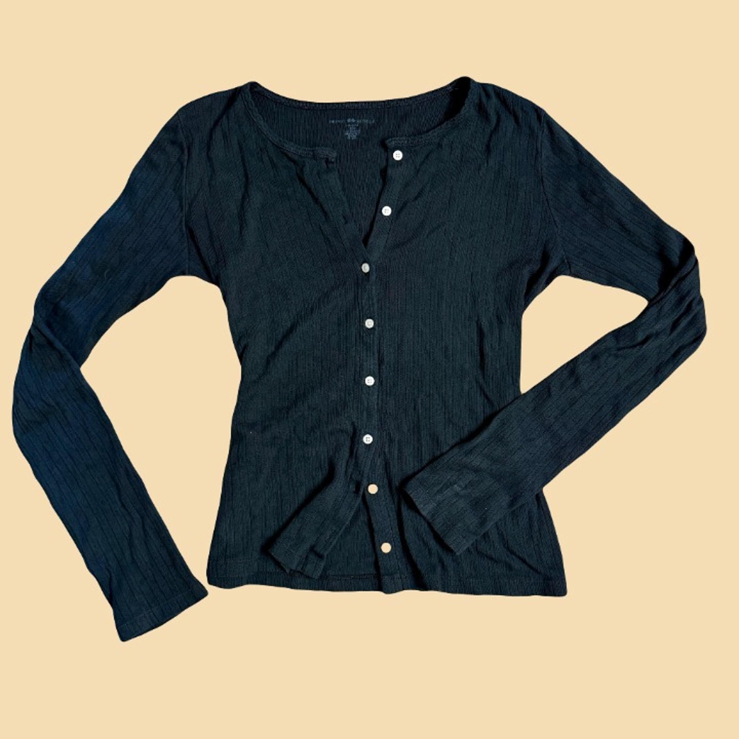 Brandy Melville Black Pointelle Cardigan