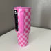 Hydrojug pink checkers 32 oz tumbler