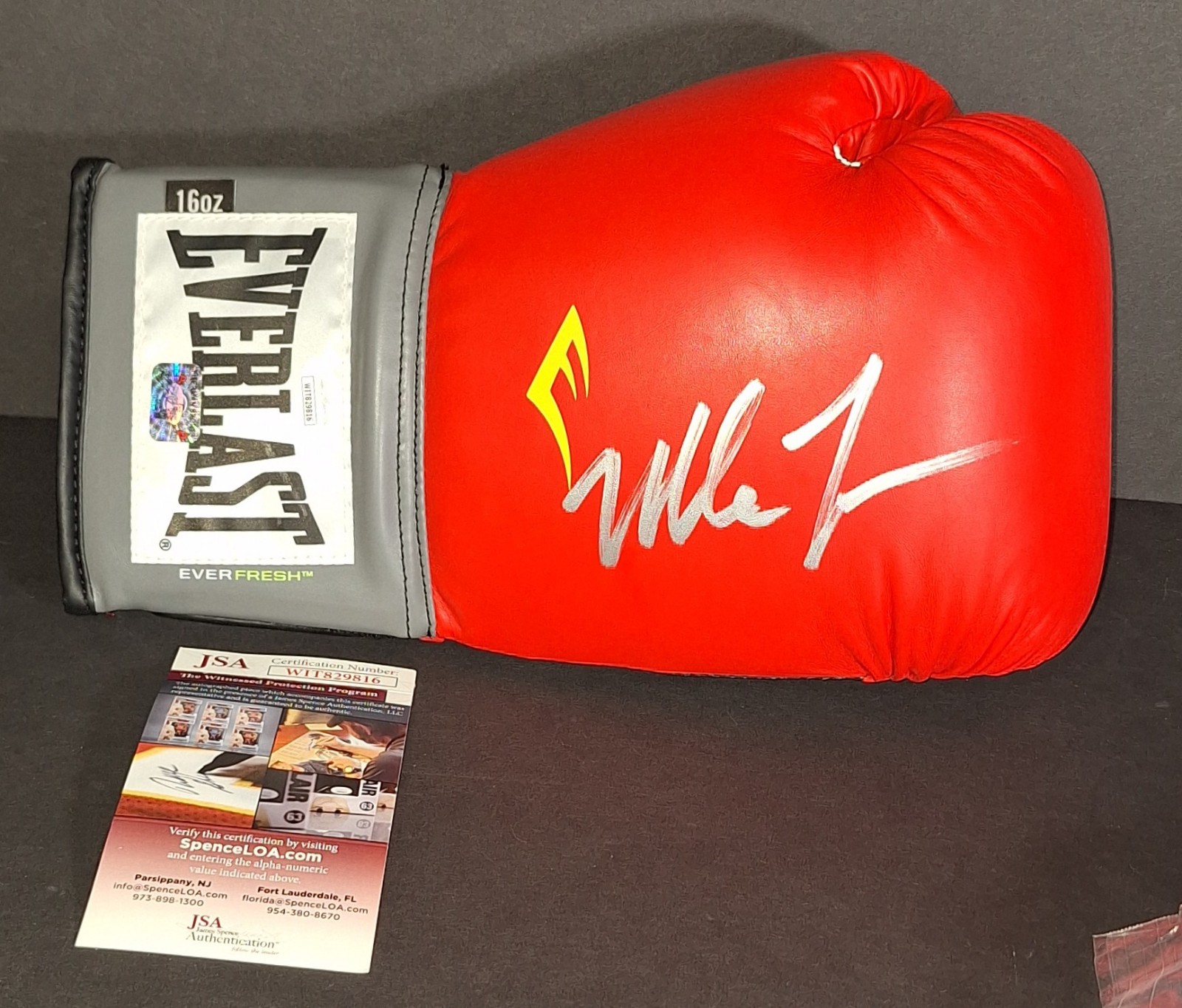 Mike Tyson autographed boxing glove JSA Witness COA
