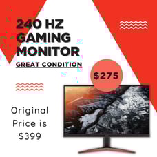 Acer KG251Q 24.5” FULL HD 240 HZ HDMI DP FREESYNC LED GAMING MONITOR