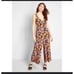 ModCloth floral retro boho festival v-neck jumpsuit S
