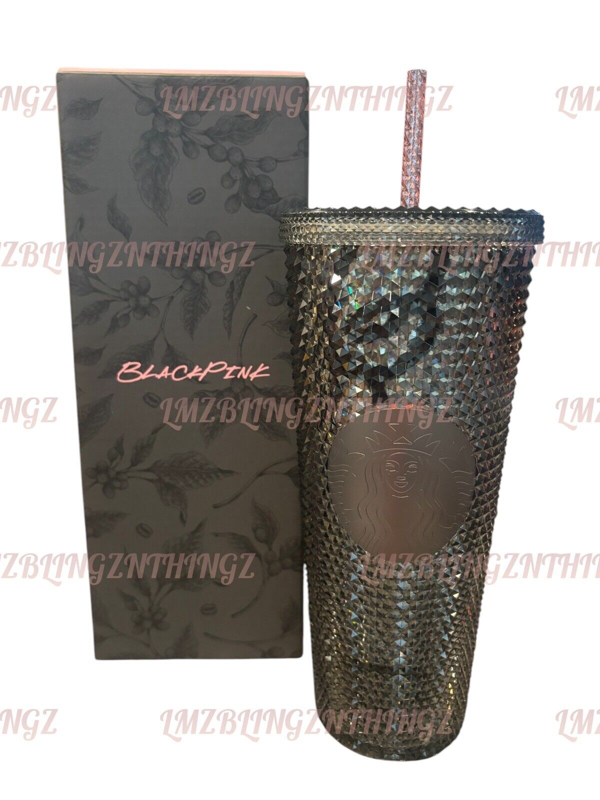 Starbucks x BlackPink 2023 Black Bling Studded 24oz (Thailand)~BNIB