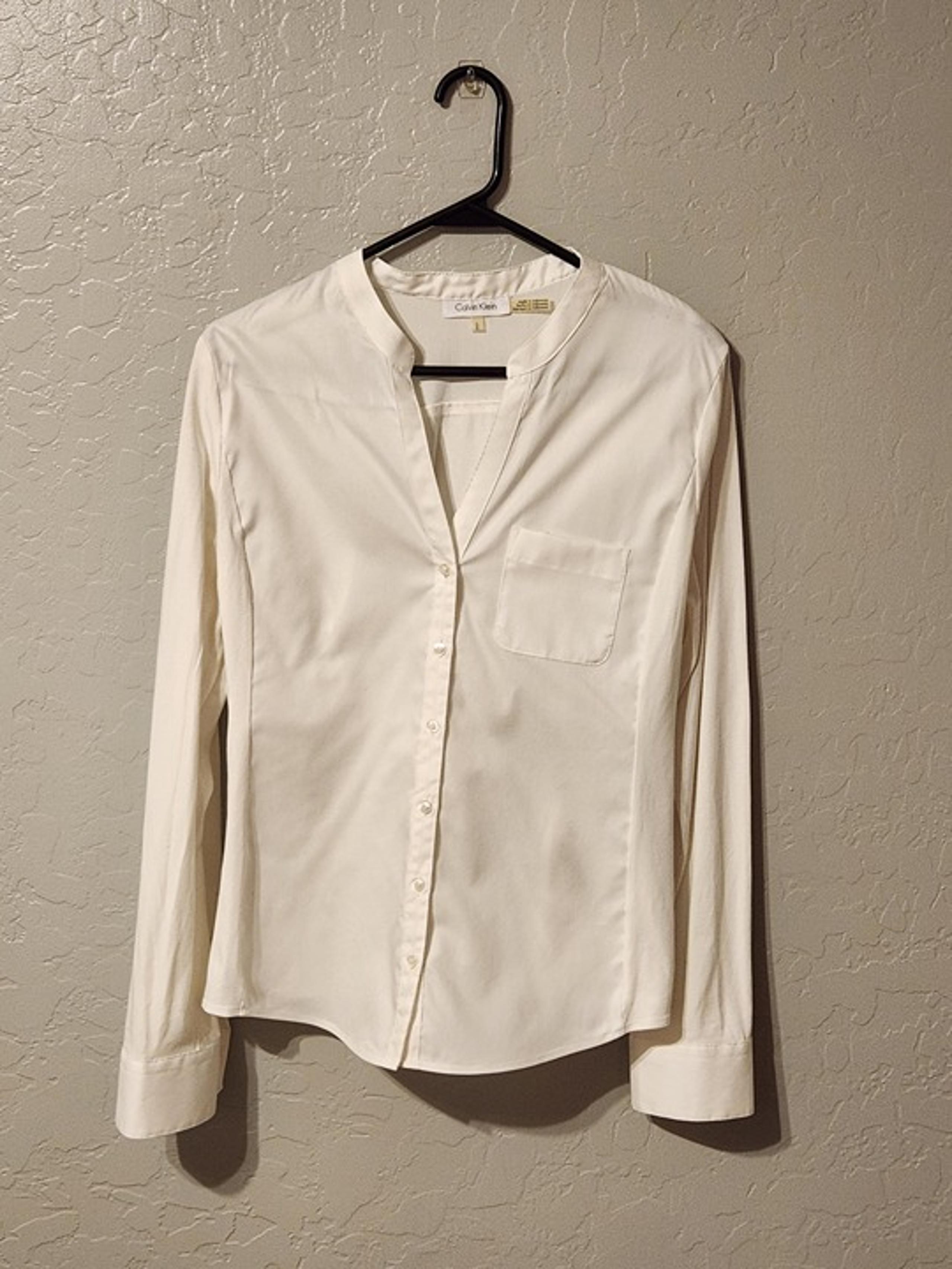 Calvin Klein White Button-Down Women's Shirt Size L