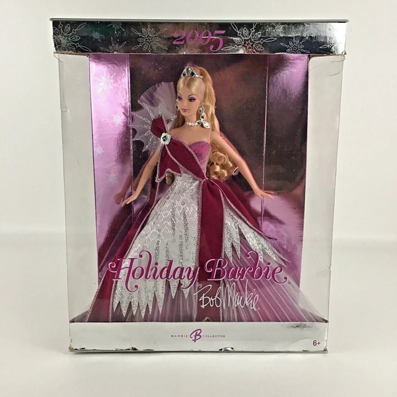 Barbie Doll 2005 Holiday Barbie Bob Mackie Collector Figure Vintage Mattel New