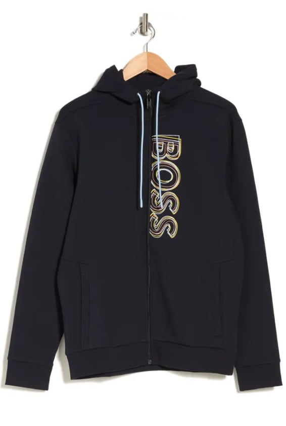NWT mens boss medium hoodie dark blue