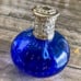 Lampe Avenue Fragrance Oil Lamp Cobalt Blue Glass Embedded Bubbles Silver Top
