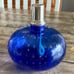 Lampe Avenue Fragrance Oil Lamp Cobalt Blue Glass Embedded Bubbles Silver Top