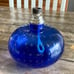 Lampe Avenue Fragrance Oil Lamp Cobalt Blue Glass Embedded Bubbles Silver Top