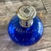 Lampe Avenue Fragrance Oil Lamp Cobalt Blue Glass Embedded Bubbles Silver Top