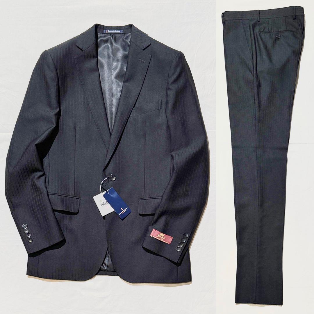 Unused UK fabric Gledhill Black Shadow Stripe Business Suit