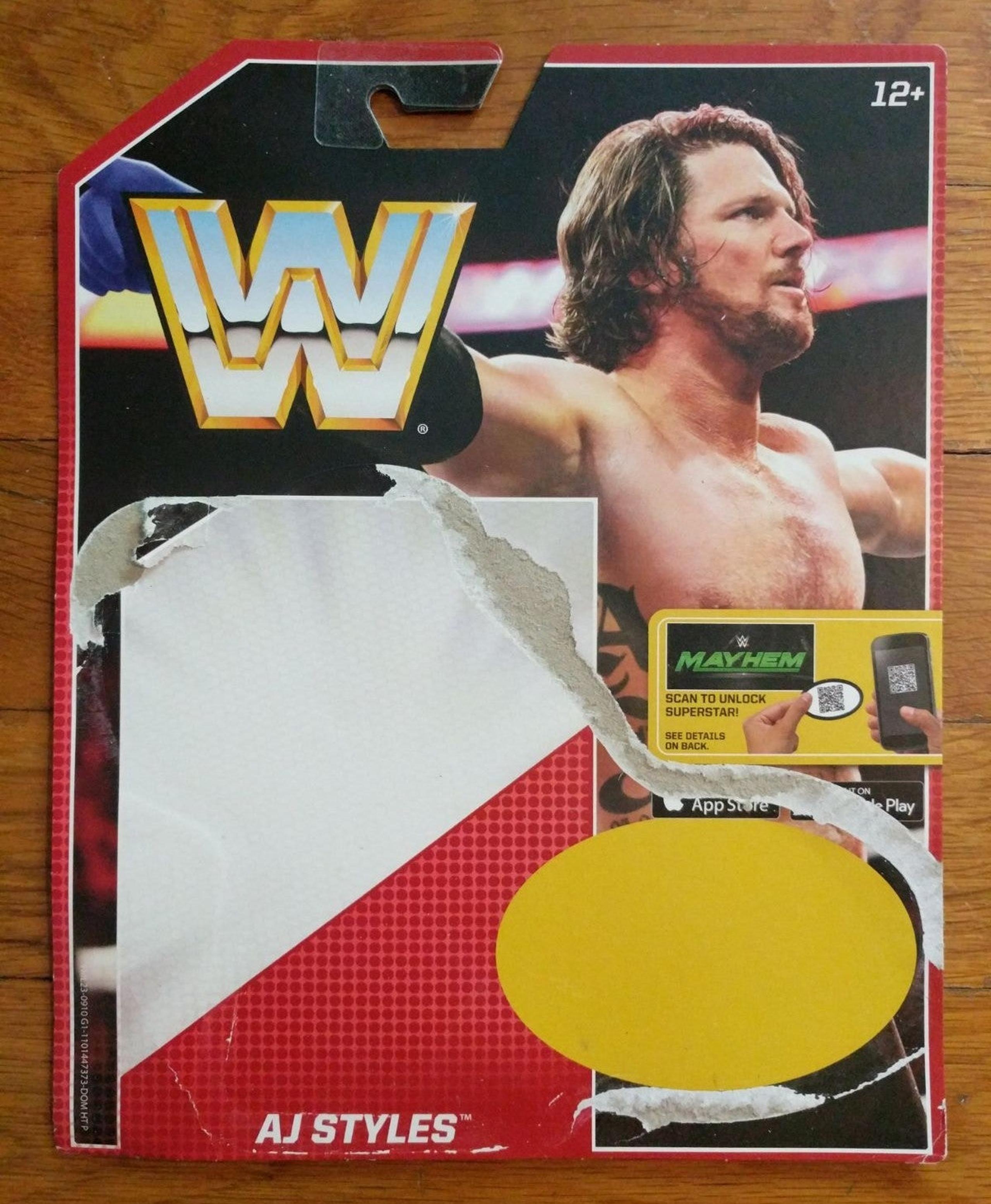 WWE AJ Styles Figure Mattel Card Back