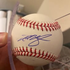 Hunter renfroe signed baseball and card