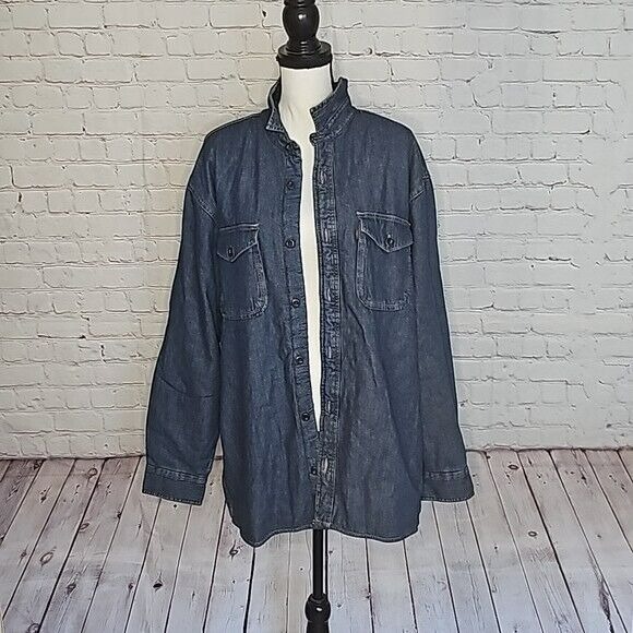 LEVI'S Haywood Sherpa Lined Button Up Denim Shacket - Size Large