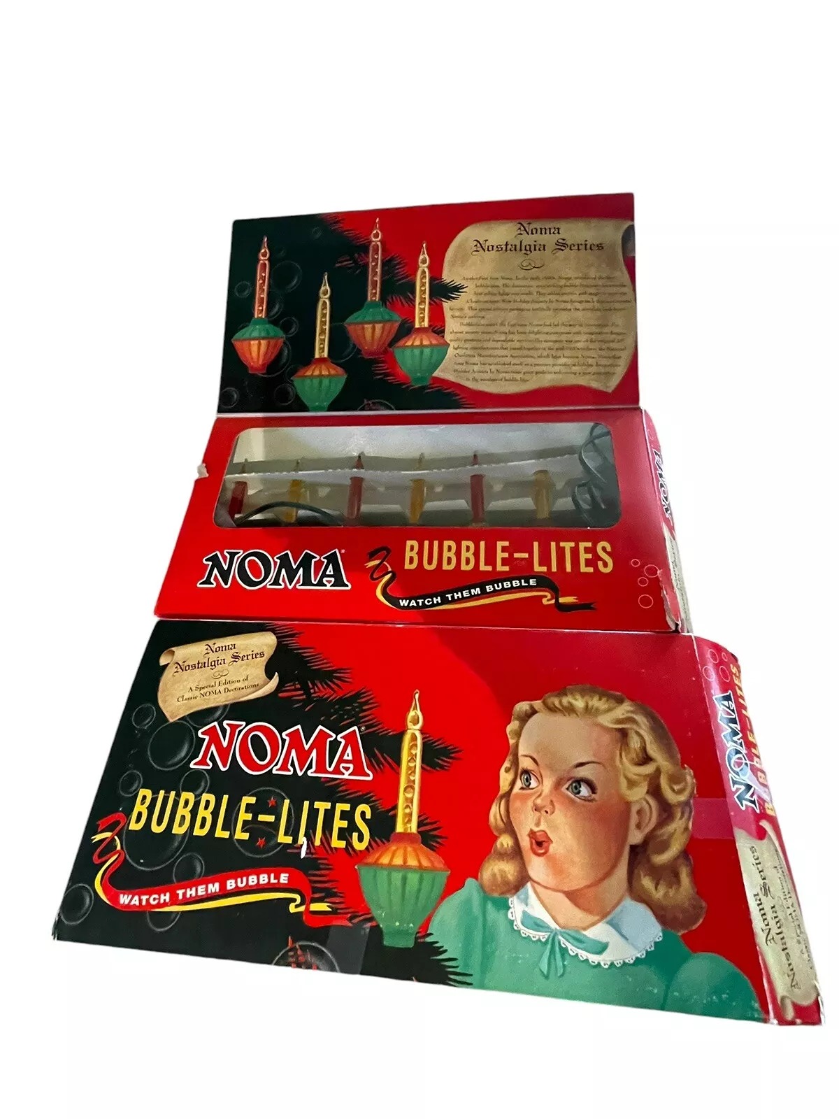 2x Noma Bubble-Lites Lights Nostalgia Series w Boxes VIDEO Working Replacements