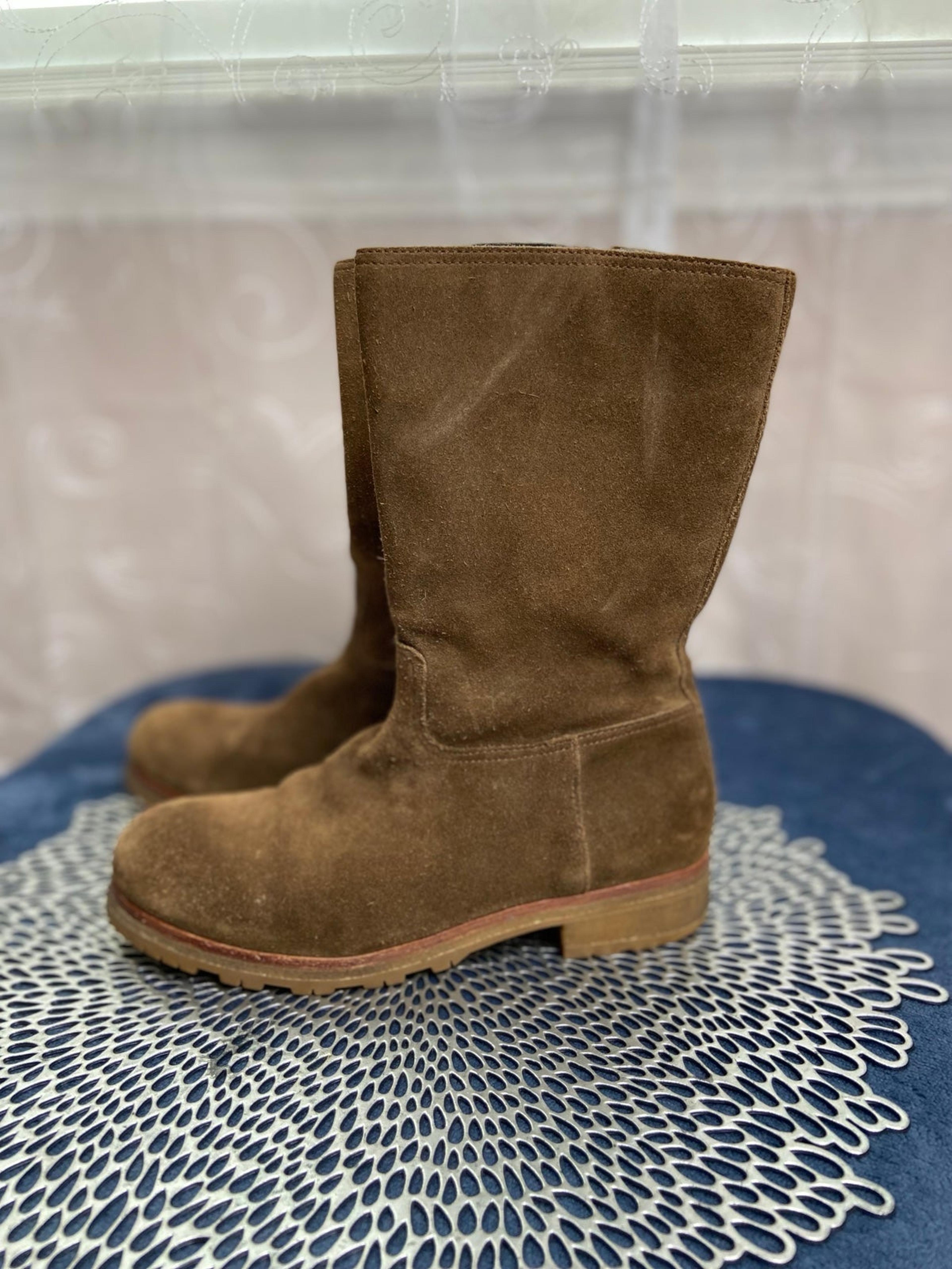 Prada suede mid calf boots Clearance
