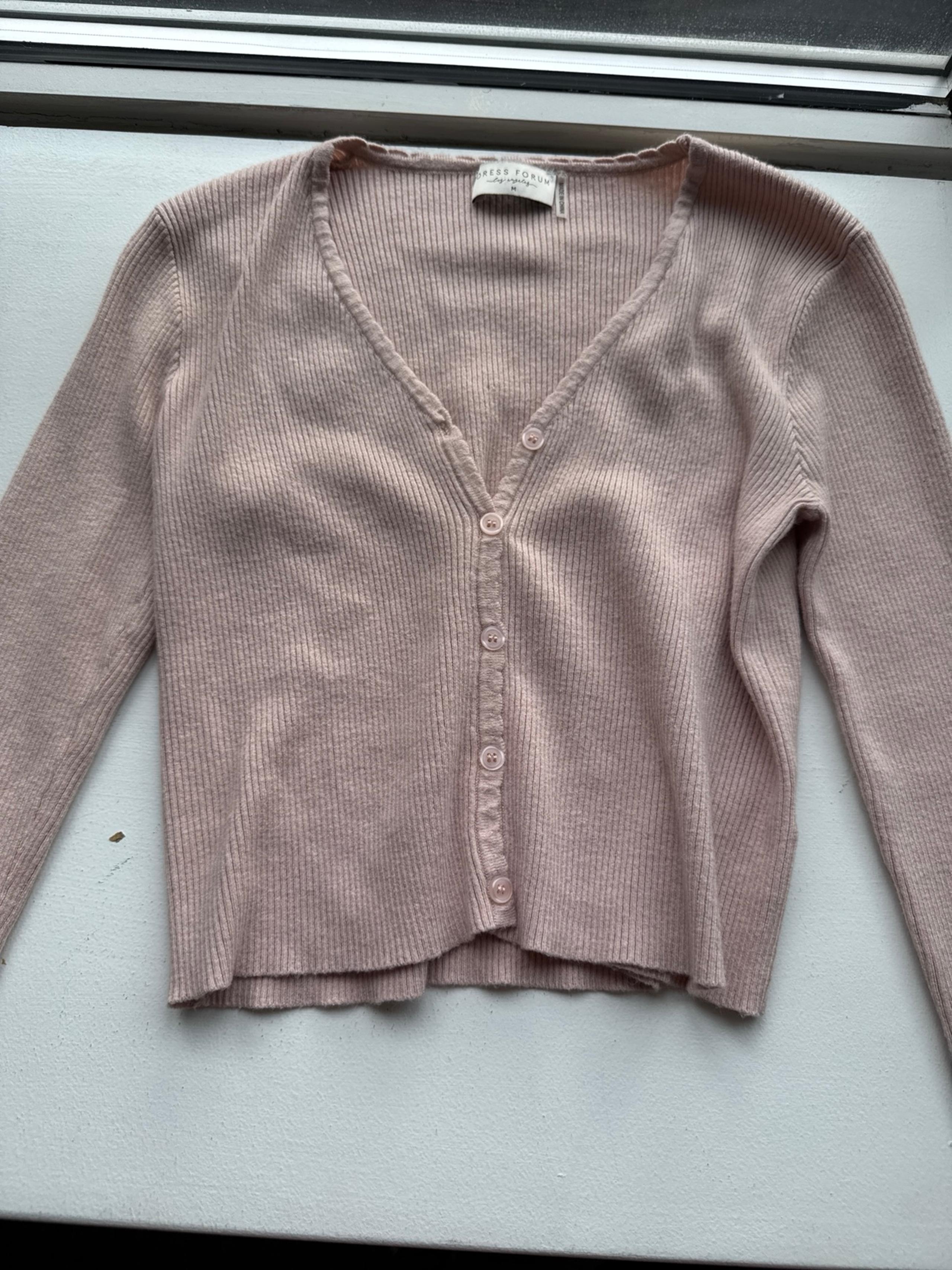 DUSTY ROSE/PINK CROPPED CARDIGAN SWEATER