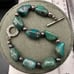 Vintage Sterling Shube’s Dakota West Turquoise Nugget native style Bracelet