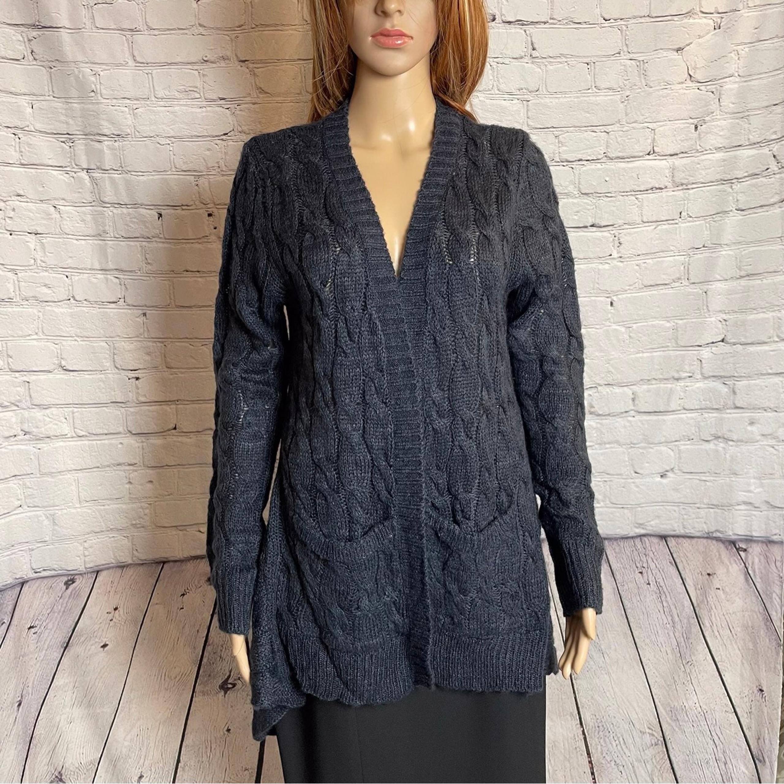 NWT New Ashley By 26 International Cable DRAPED CARDIGAN Size M