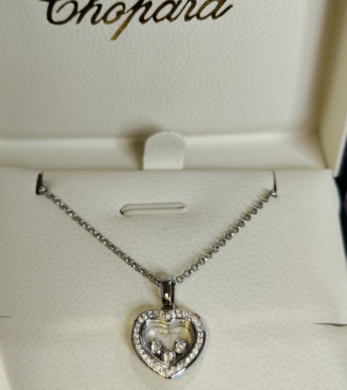 Free shipping fee,18K white gold heart-shaped necklace