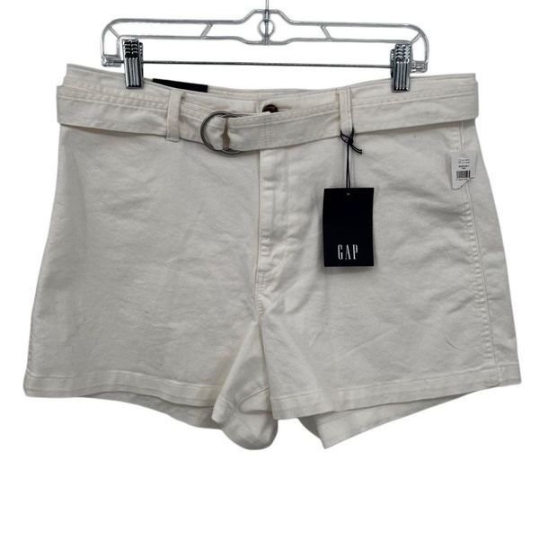 Gap 4” High-Rise Denim Shorts White Size 14 NWT