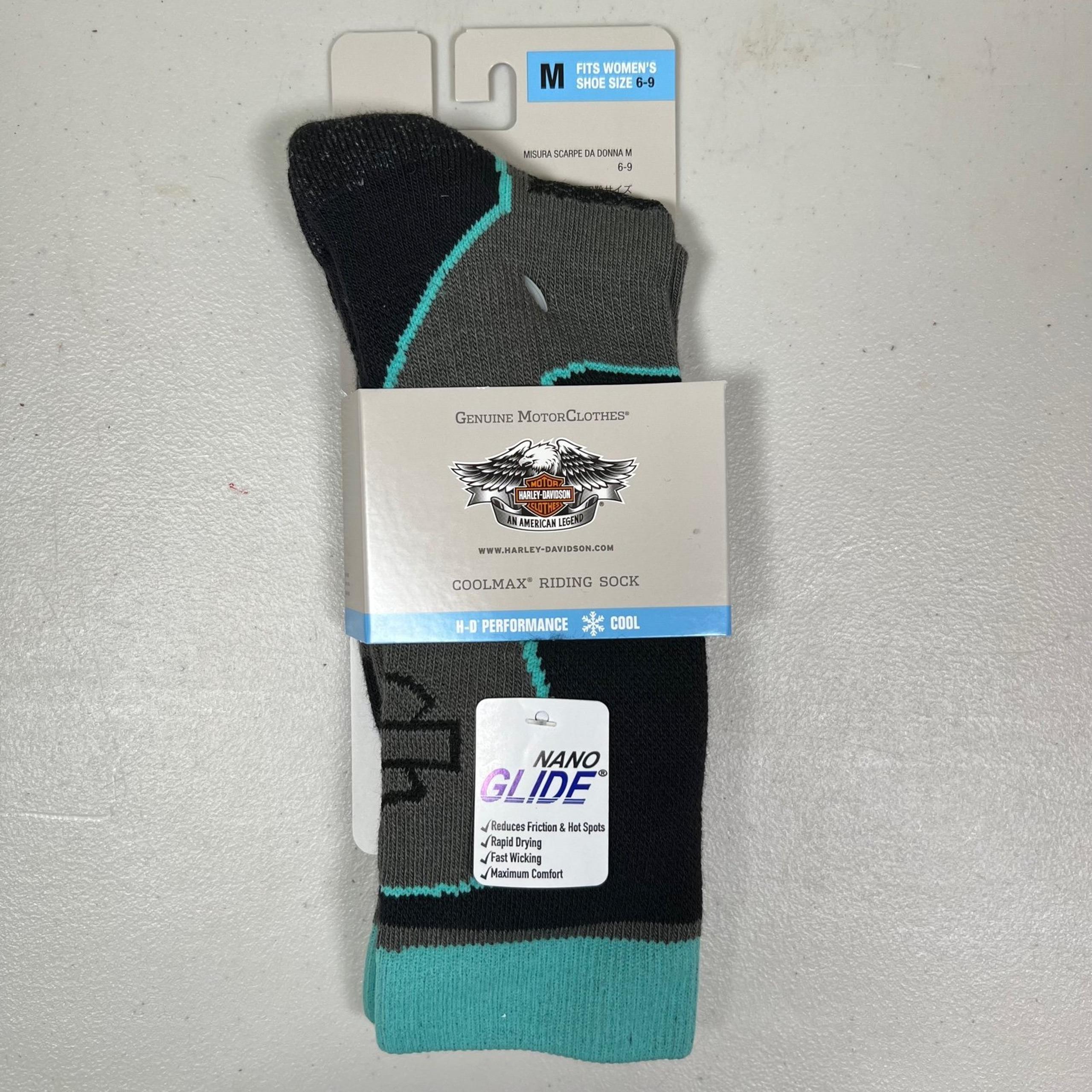 Harley Davidson Coolmax Riding Socks Women’s Medium NEW! Made In USA NanoGlide - Harley-Davidson
