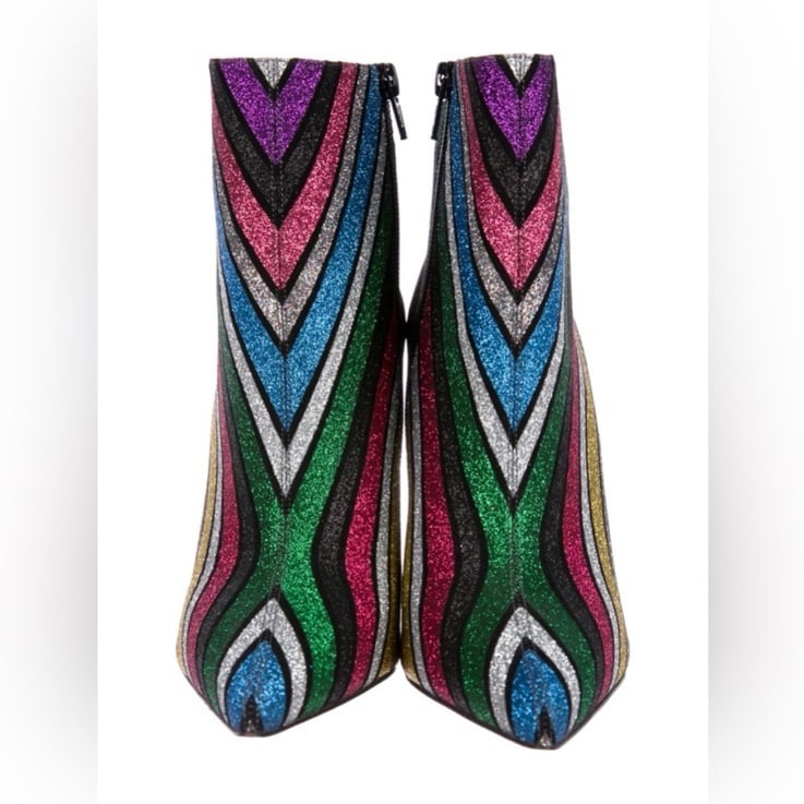 CHRISTIAN LOUBOUTIN Multi Color Glitter Bootie So Kate 100 w/ box size 37.5