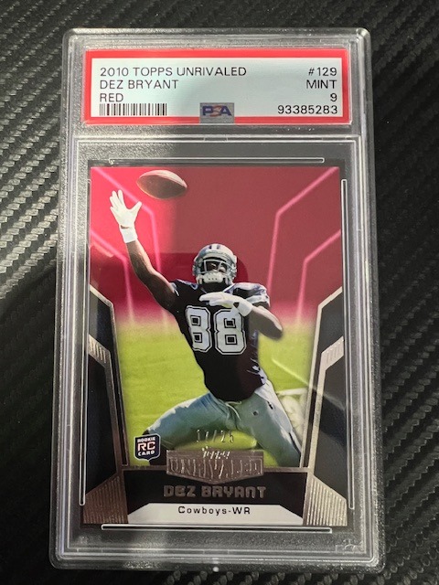 2010 Topps Unrivaled RED #129 Dez Bryant #/25 POP 1 PSA 9 Cowboys