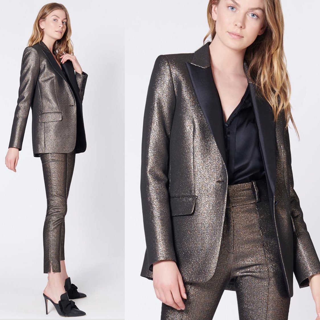 Veronica beard ashburn metallic blazer