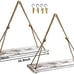 2-Piece Rustic White Wood Shelf Set, Hanging Floating Shelves with 4 Hooks
