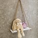 2-Piece Rustic White Wood Shelf Set, Hanging Floating Shelves with 4 Hooks