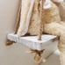 2-Piece Rustic White Wood Shelf Set, Hanging Floating Shelves with 4 Hooks