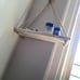 2-Piece Rustic White Wood Shelf Set, Hanging Floating Shelves with 4 Hooks
