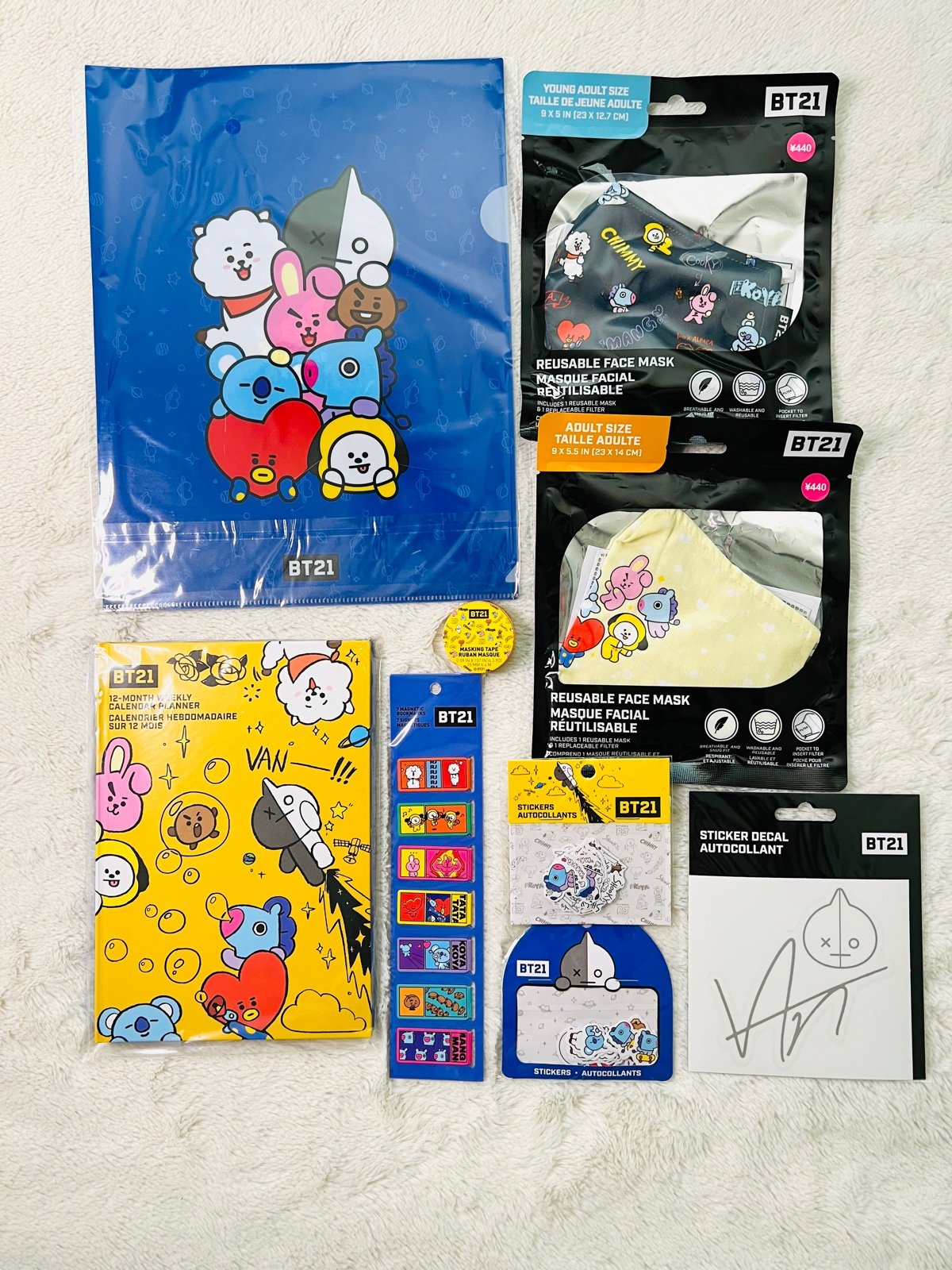 BTS “BT21” Stationary Bundle - 9pcs