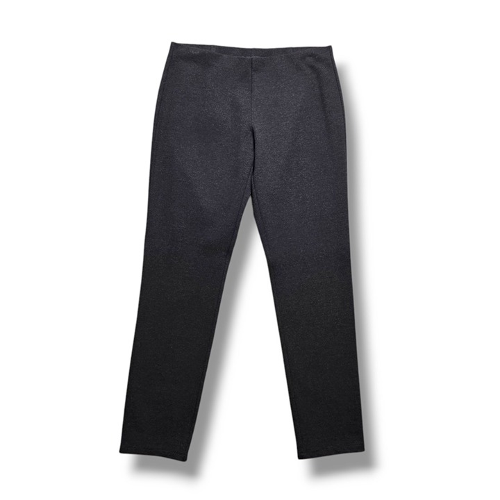 Eileen Fisher Slim Ponte Knit Pants Womens Medium Gray Pull On