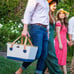 Picnic Time Canvas and Wicker Boardwalk Picnic Basket