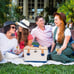 Picnic Time Canvas and Wicker Boardwalk Picnic Basket