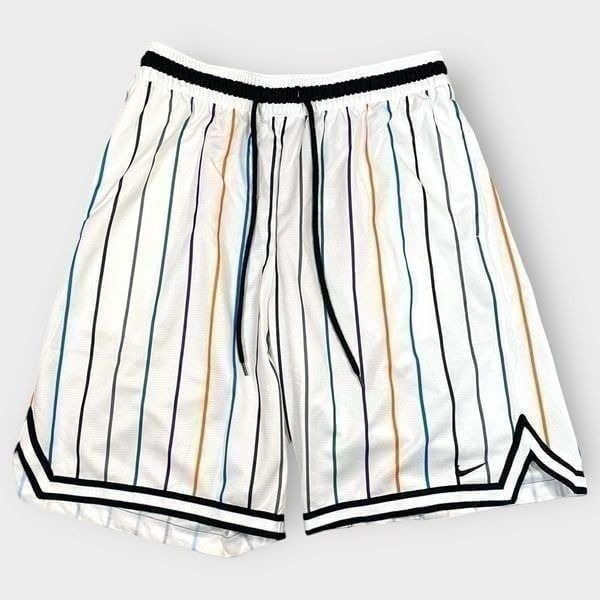 Nike Dri-FIT DNA 10 Basketball Shorts White Striped Mens size Large DX0253-100