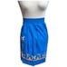 Vtg 1950s Blue Cotton Crewel Embroidered Geisha Theme Half Tie Waist Apron OS