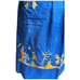 Vtg 1950s Blue Cotton Crewel Embroidered Geisha Theme Half Tie Waist Apron OS