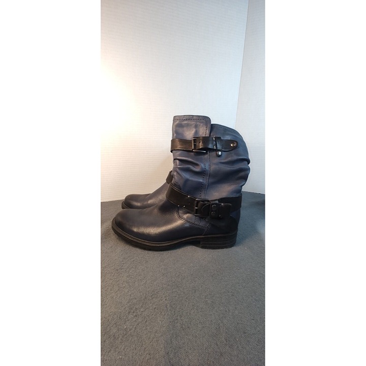 Earth Blue And Black Biker Boot Size 8B
