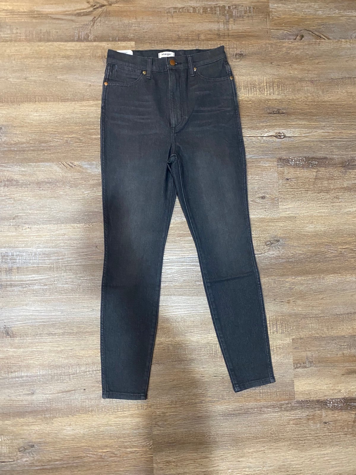 Wrangler the wriggler high waist gray jeans 27