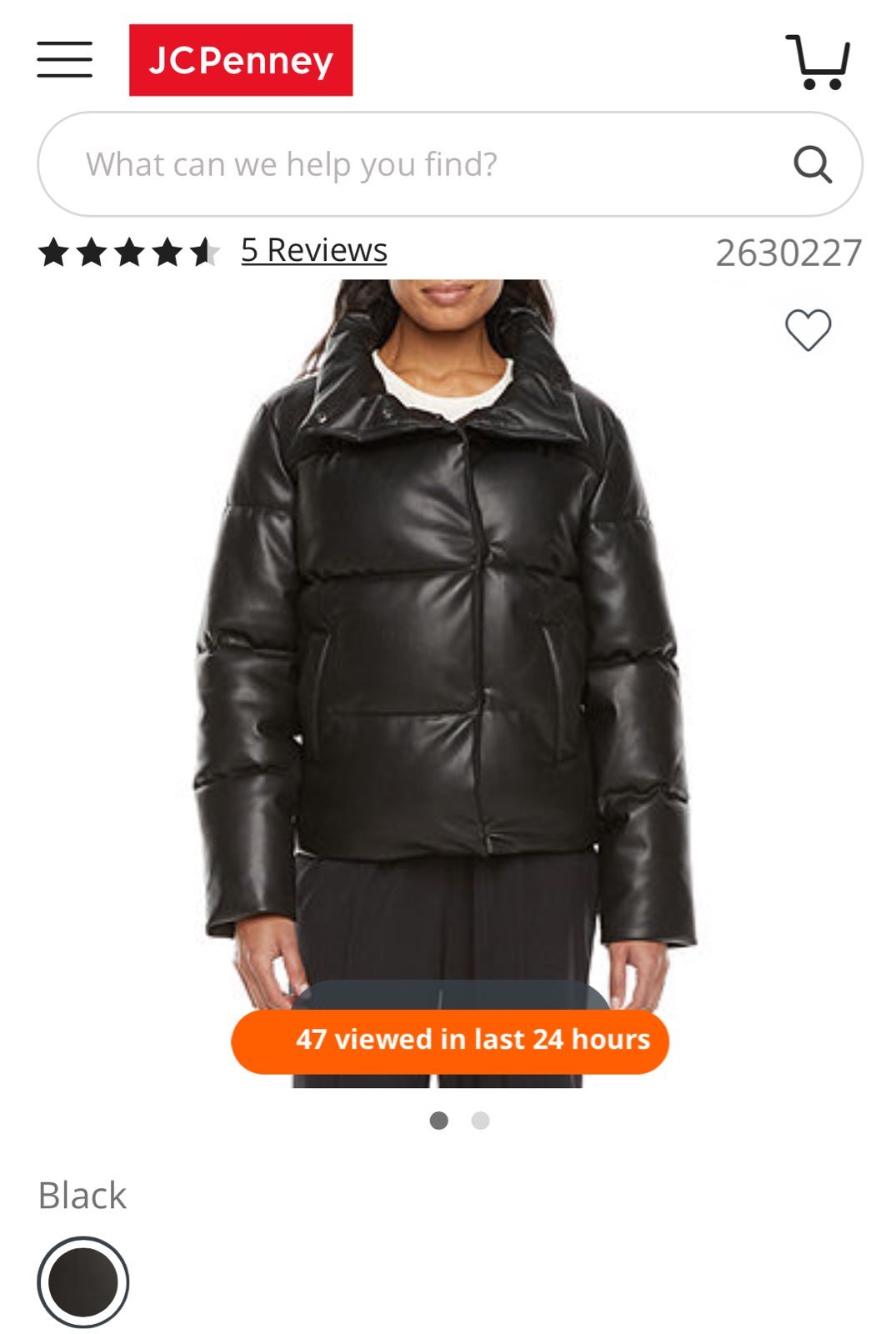 NEW Faux Leather Puffer Jacket
